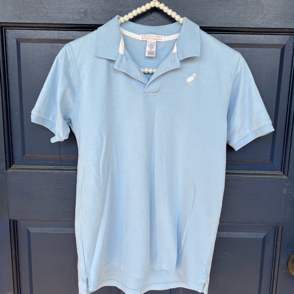 The Beaufort Bonnet Co. Boy’s Light Blue Polo Shirt